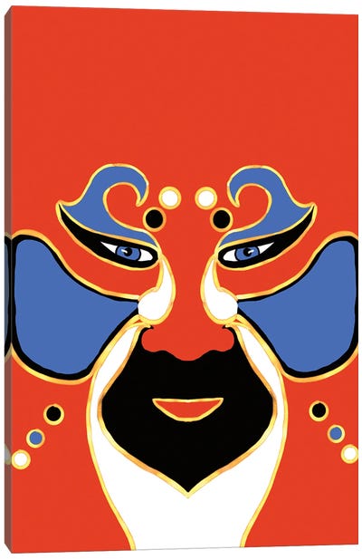 Chinese Opera Mask Canvas Art Print - East Asian Culture