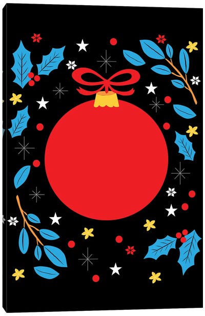 Red Holiday Bauble Canvas Art Print