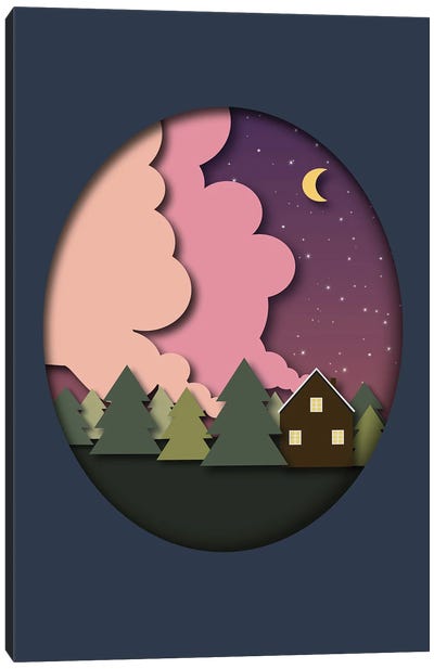 Cabin In The Woods Canvas Art Print - Cabins