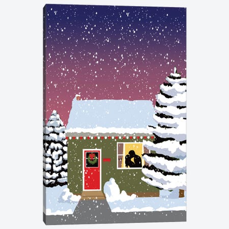 Cozy Winter House Canvas Print #RMU311} by Roberta Murray Canvas Art Print