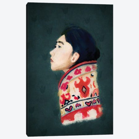 Oriental Carpet Lady Canvas Print #RMU316} by Roberta Murray Canvas Artwork