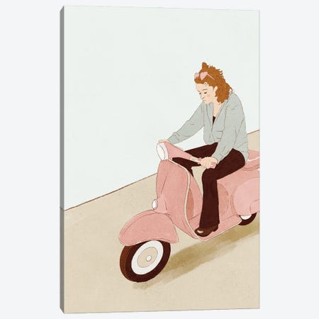 Pink Scooter Canvas Print #RMU345} by Roberta Murray Art Print