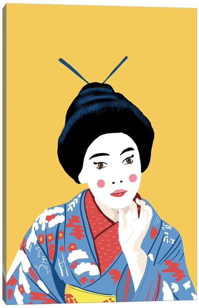 Geisha Girl Canvas Art Print - Japanese Décor
