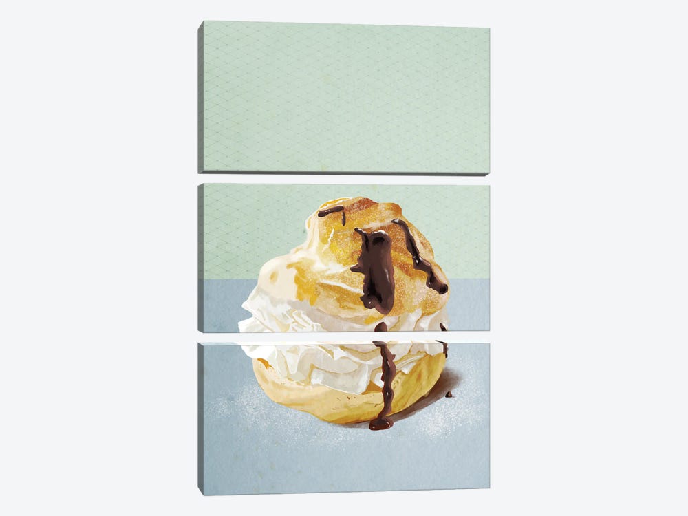 Cream Puff by Roberta Murray 3-piece Canvas Art Print