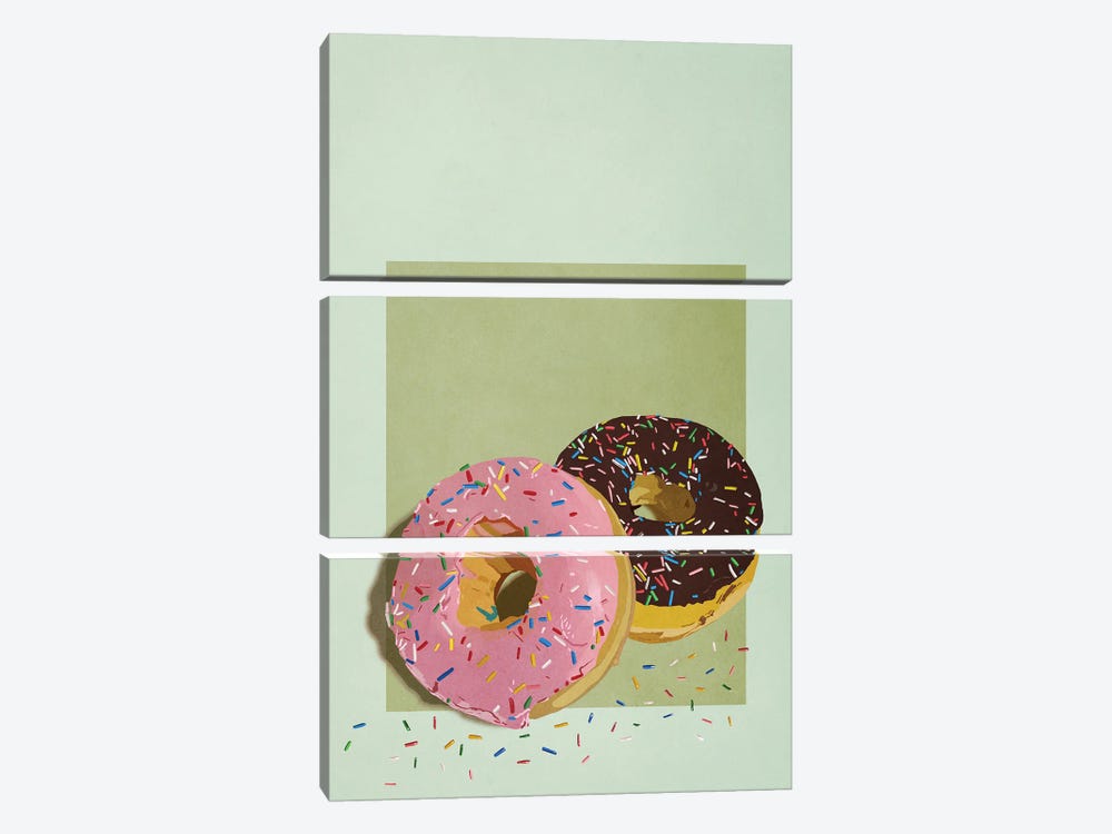 Doughnuts With Sprinkles by Roberta Murray 3-piece Canvas Artwork