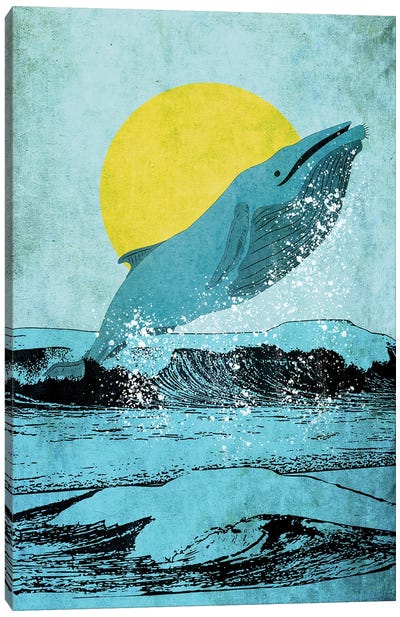 Breach Canvas Art Print - Humpback Whale Art