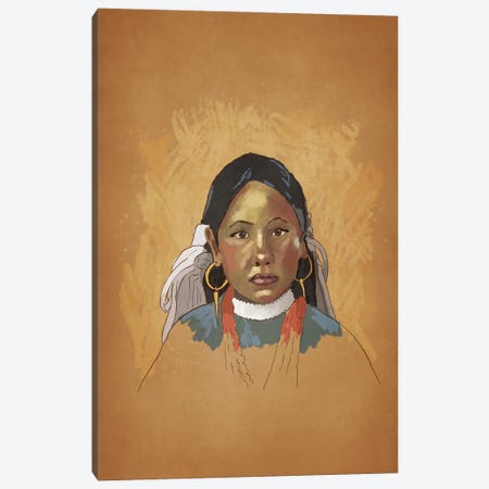 Native American Girl Canvas Print #RMU387} by Roberta Murray Canvas Print