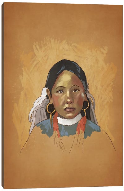 Native American Girl Canvas Art Print - Roberta Murray