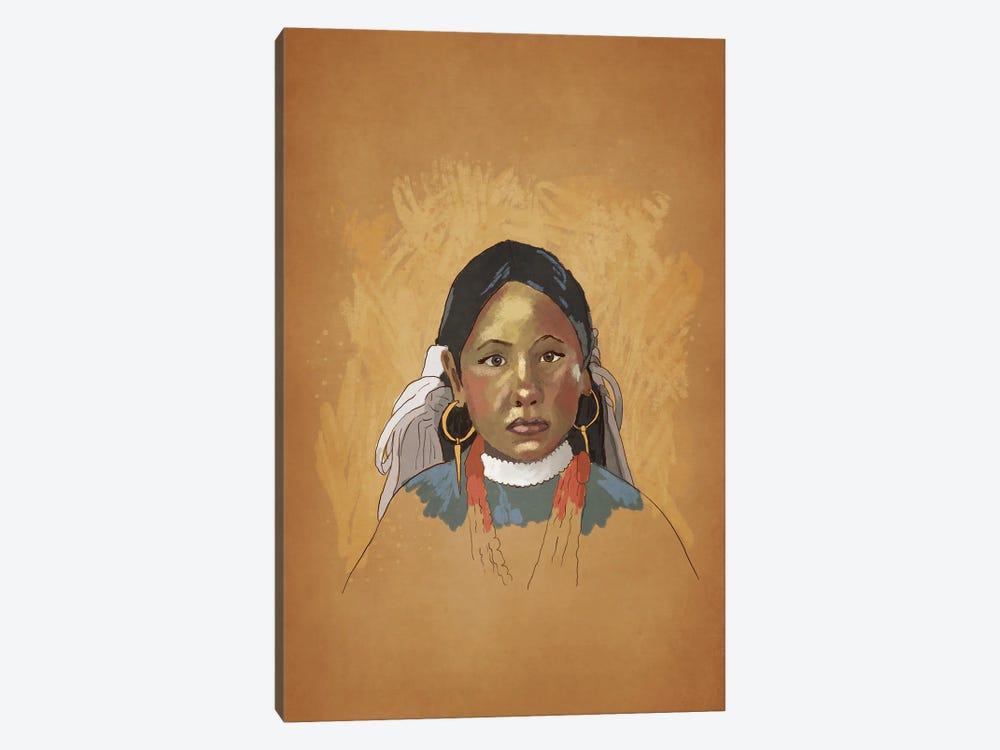 Native American Girl by Roberta Murray 1-piece Canvas Art Print