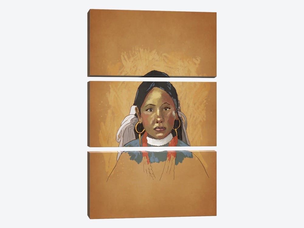 Native American Girl by Roberta Murray 3-piece Art Print