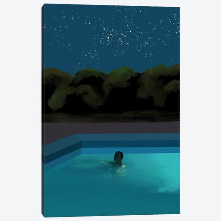 Night Swim Canvas Print #RMU390} by Roberta Murray Canvas Print