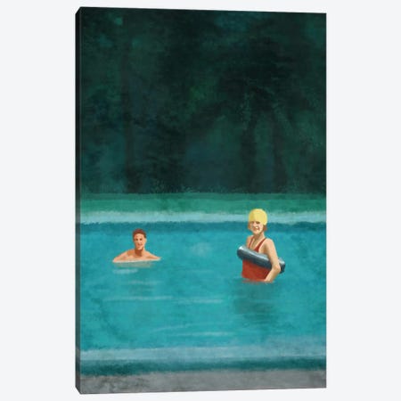 Swimming Lesson Canvas Print #RMU409} by Roberta Murray Art Print