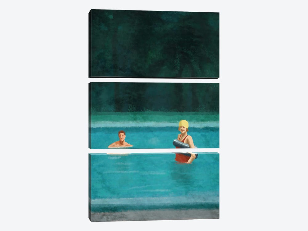 Swimming Lesson by Roberta Murray 3-piece Canvas Wall Art