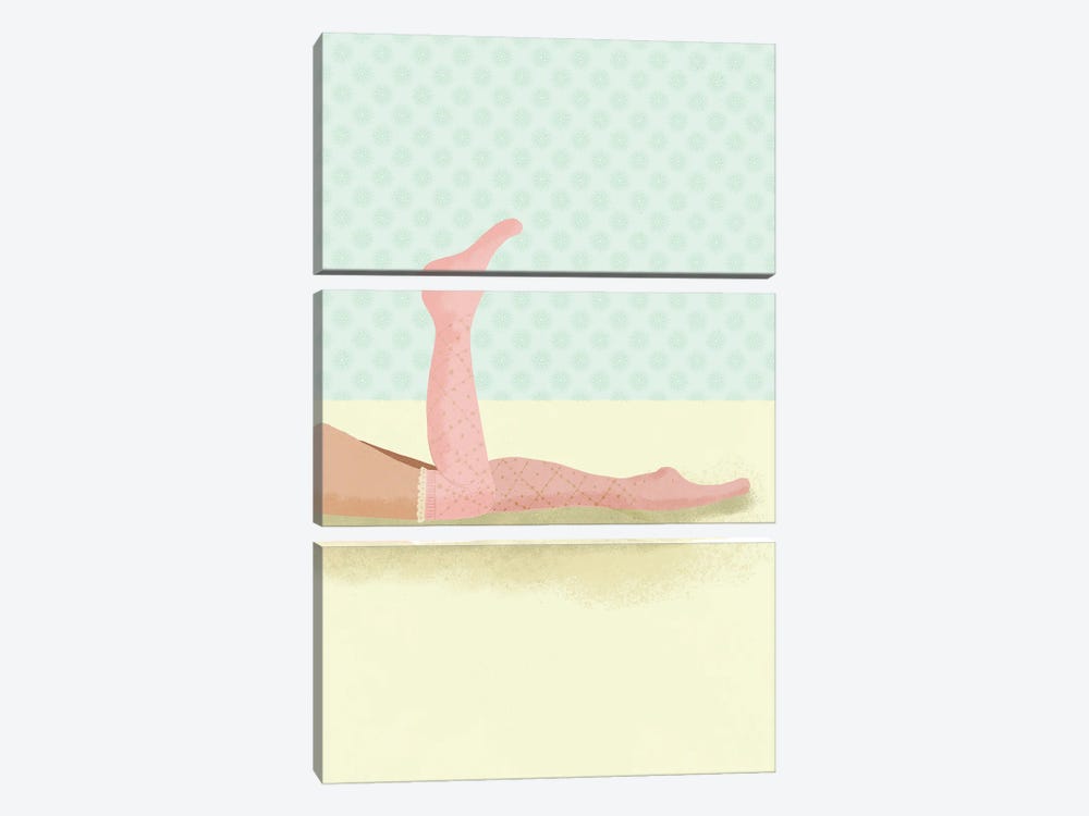 Pink Socks by Roberta Murray 3-piece Art Print