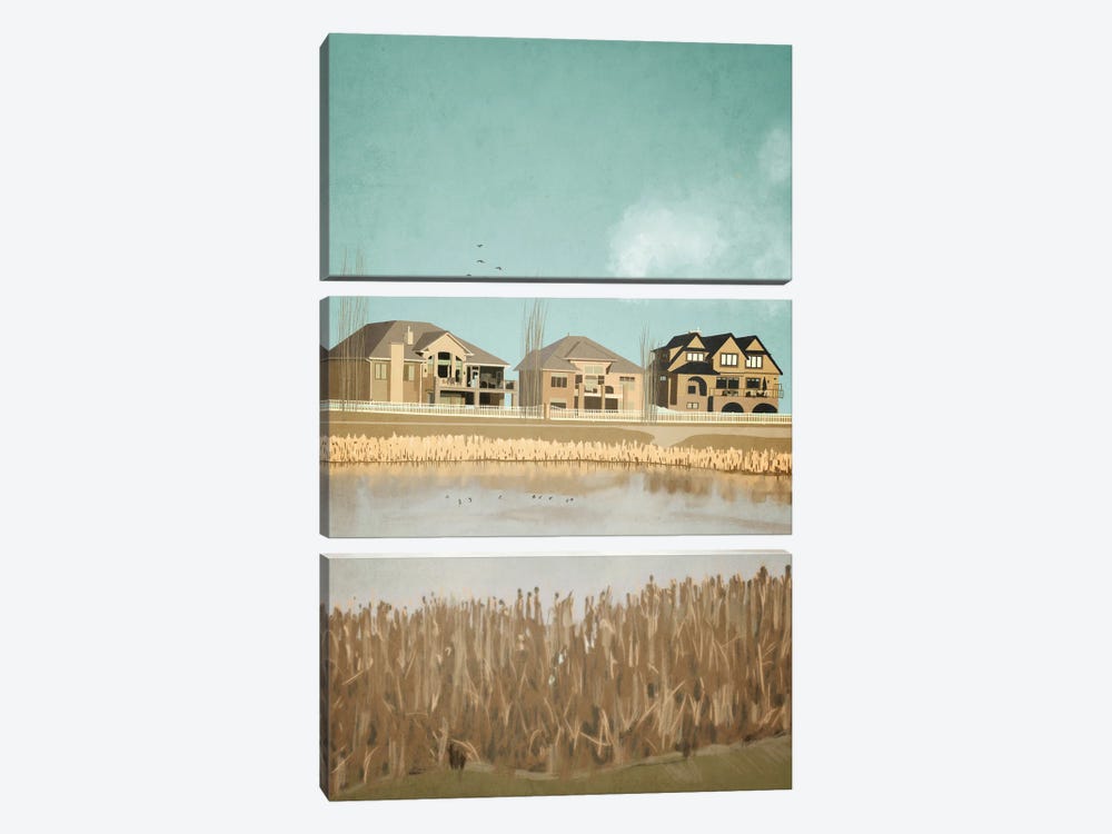 Estate Homes by Roberta Murray 3-piece Canvas Artwork