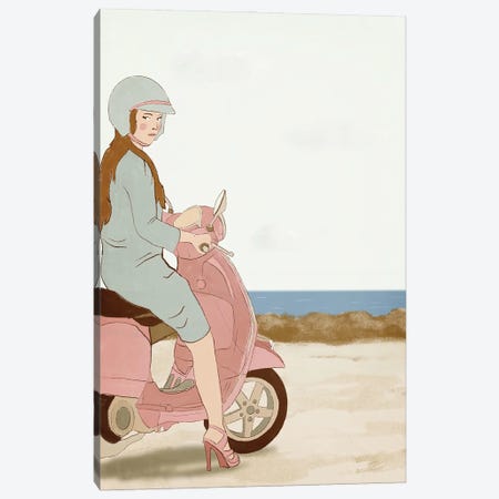 Beach Scooter Canvas Print #RMU445} by Roberta Murray Canvas Art