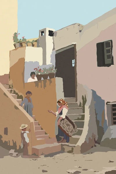 Roberta Murray - Canvas Prints: Mother In Capri by Roberta Murray
