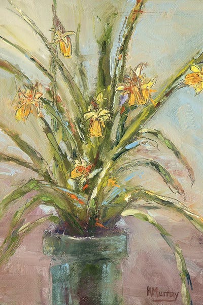 Roberta Murray - Canvas Prints: Dyeing Daffodil by Roberta Murray