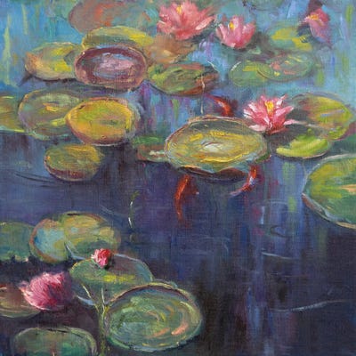 Roberta Murray - Canvas Prints: The Koi Pond by Roberta Murray