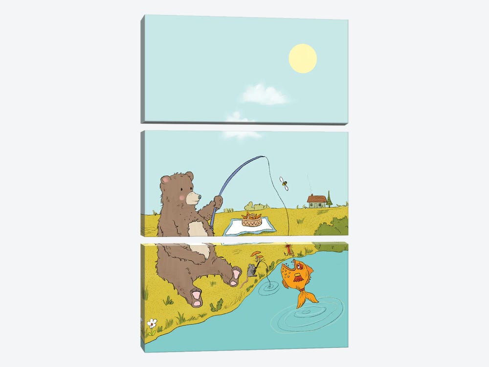 Gone Fishing by Roberta Murray 3-piece Canvas Artwork