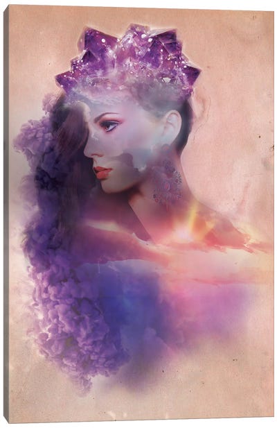 Violet Rays Canvas Art Print - Double Exposure Photography