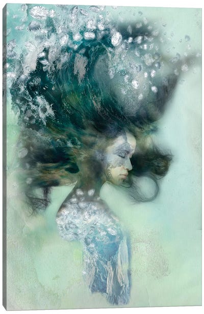 Emerald Surf Canvas Art Print - Double Exposure Photography