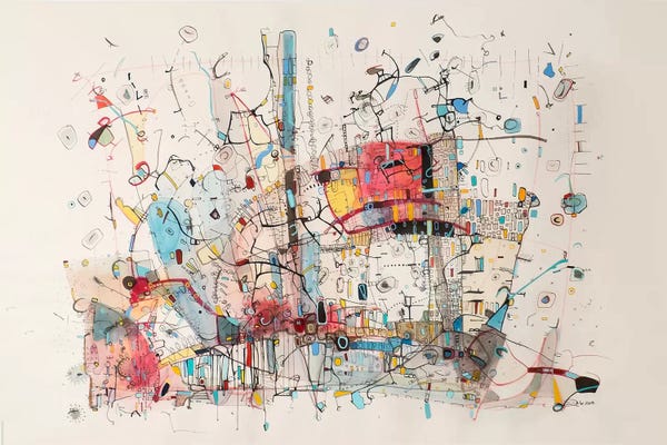 Large Abstract Art - Canvas Prints: Voyage  by Rebecca Moy
