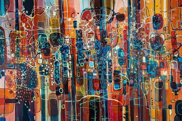 Large Modern Art - Canvas Prints: Wild Red by Rebecca Moy