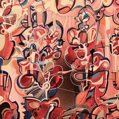 Abstract Red by Rebecca Moy canvas print