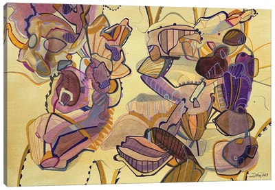 Golden Orchids Canvas Art Print - Rebecca Moy