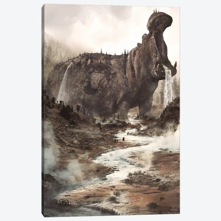 Hippo Mountain Canvas Print #RNG15} by Ruvim Noga Art Print
