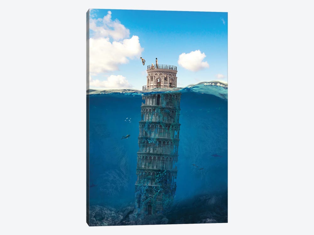 Leaning Tower by Ruvim Noga 1-piece Canvas Art Print
