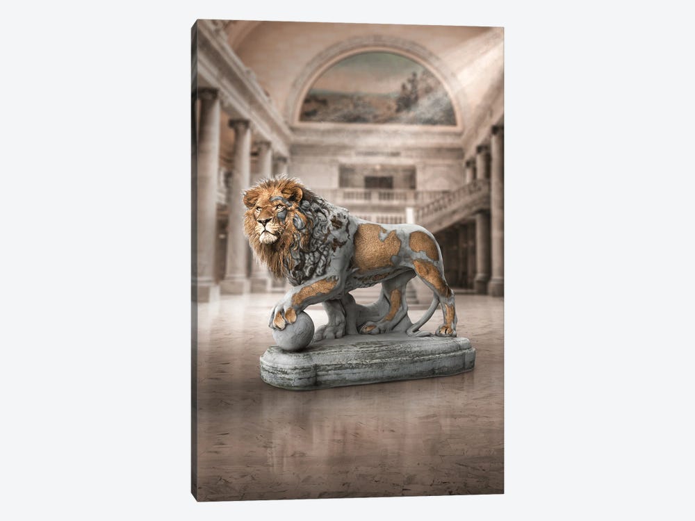 Lion Statue 1-piece Canvas Art Print