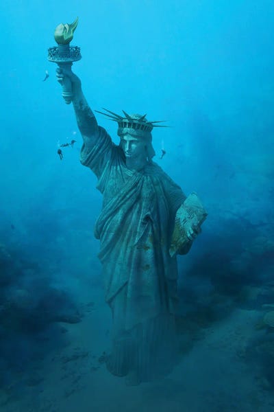 Ruvim Noga: Statue Of Liberty Underwater by Ruvim Noga