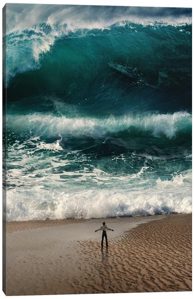 Tsunami Attack Canvas Art Print - Ruvim Noga