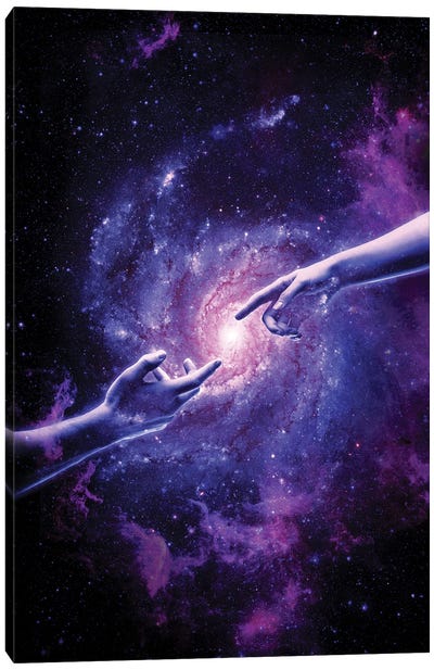 Forming Of Galaxies Canvas Art Print - Conversation Starters