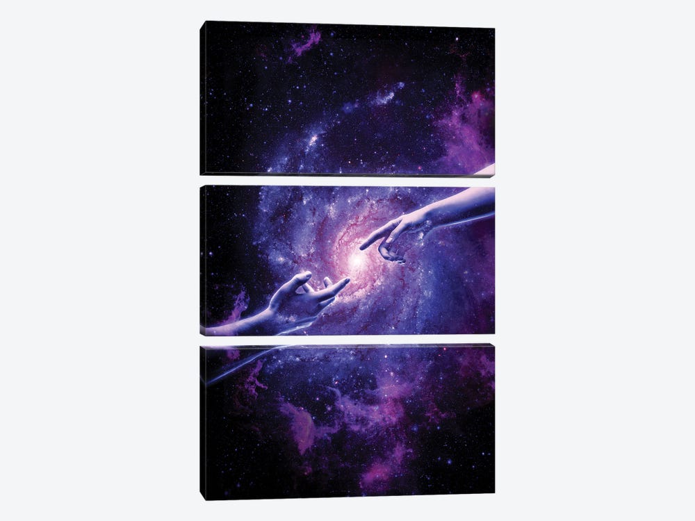 Forming Of Galaxies by Ruvim Noga 3-piece Canvas Art Print