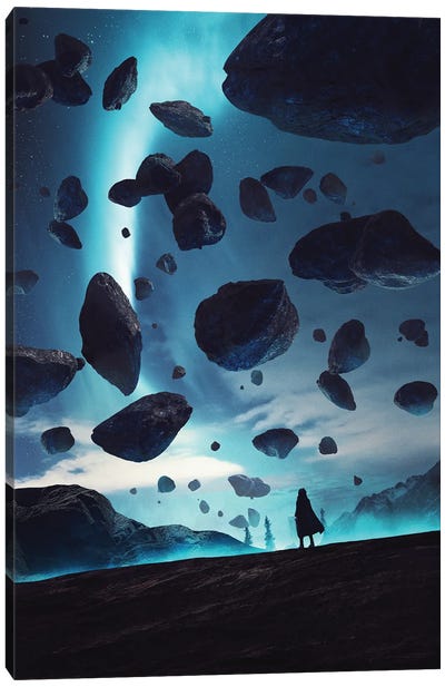 Asteroid Belt Canvas Art Print - Comet & Asteroid Art