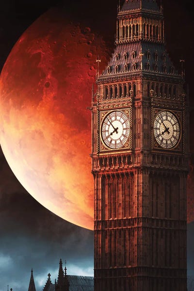 Big Ben Blood Moon by Ruvim Noga framed wall art