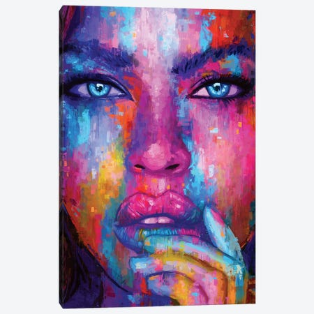 Colorful Abstract Portrait of a Woman Canvas Print #RNG52} by Ruvim Noga Canvas Art