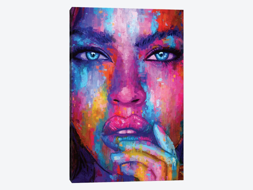 Colorful Abstract Portrait of a Woman by Ruvim Noga 1-piece Canvas Wall Art