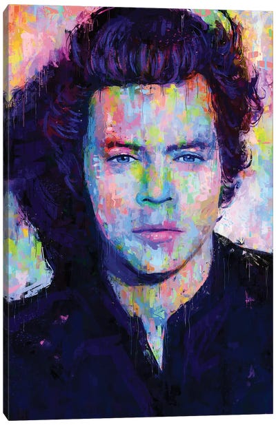 Harry Styles Pop Art Canvas Art Print - Purple Art