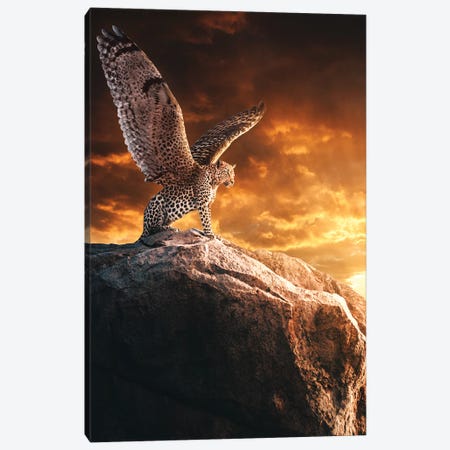 Winged Guardian At Sunset Canvas Print #RNG7} by Ruvim Noga Canvas Art Print