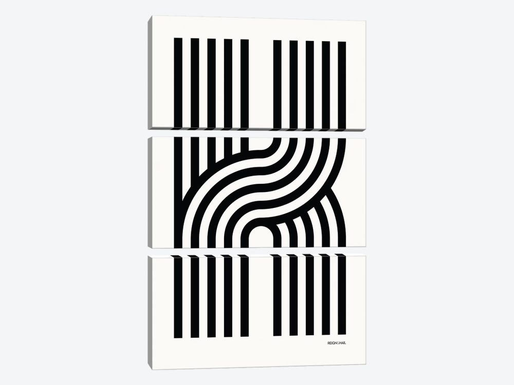 K Geometric Letter by Reign & Hail 3-piece Canvas Print