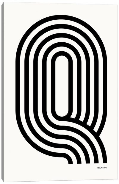 Q Geometric Letter Canvas Art Print - Alphabet Art