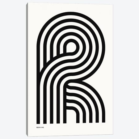 R Geometric Letter Canvas Print #RNH18} by Reign & Hail Art Print