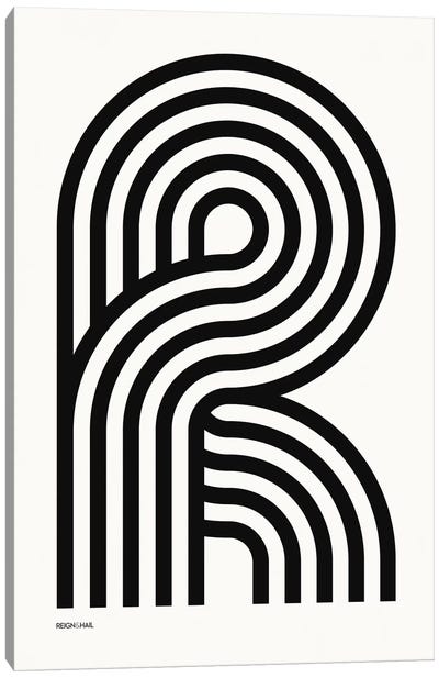 R Geometric Letter Canvas Art Print - Alphabet Art