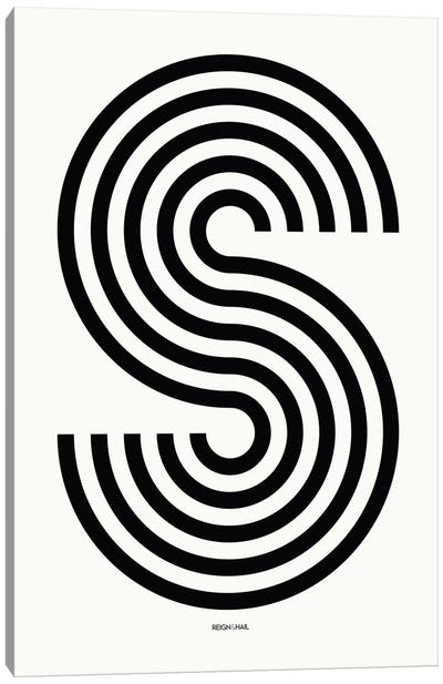S Geometric Letter Canvas Art Print - Letter S