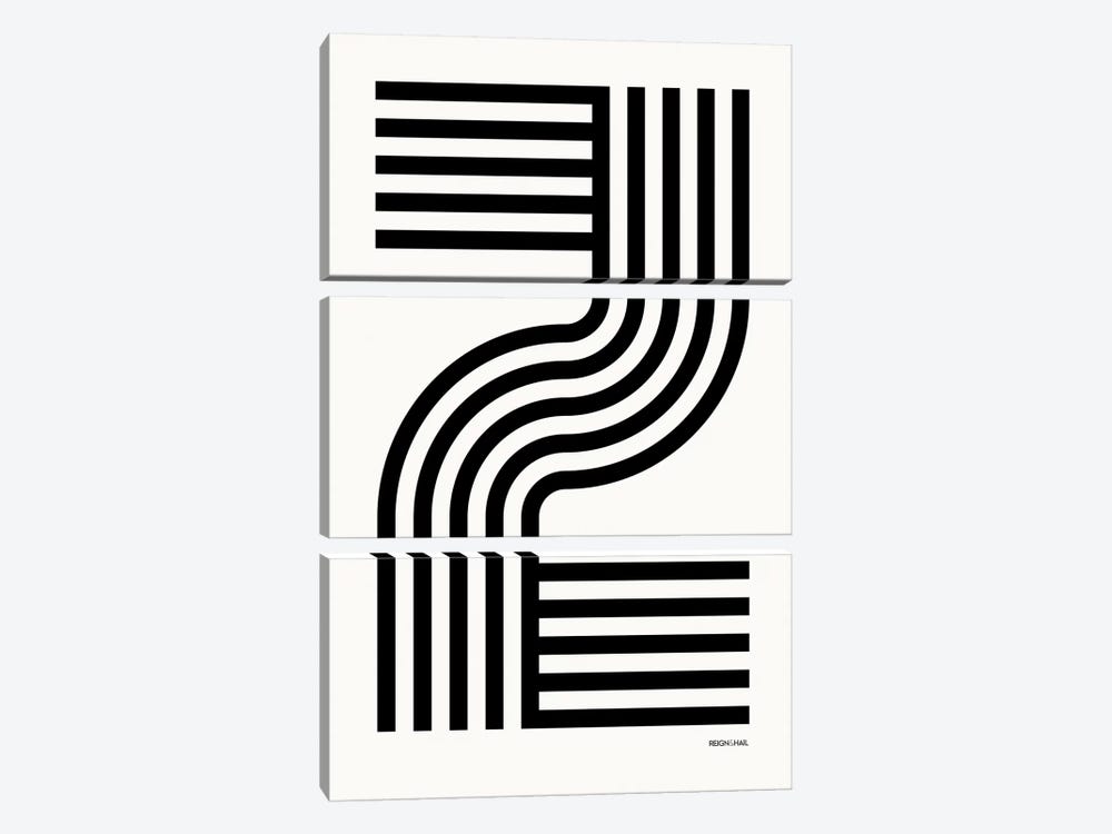 Z Geometric Letter by Reign & Hail 3-piece Canvas Print