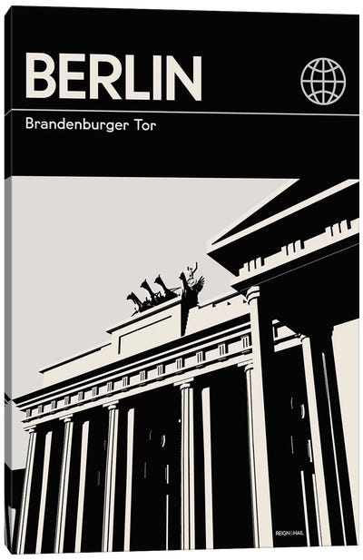 Berlin In Black And White Canvas Art Print - The Brandenburg Gate